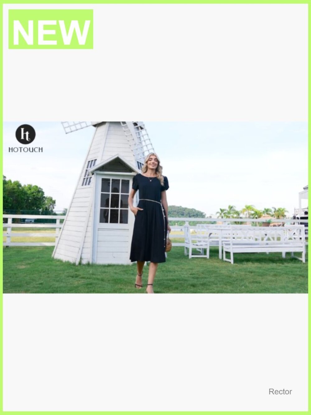 Casual Midi Dress Pleated Flare Sundress Short Sleeve A-Line Swing Dress - Picture 7 of 7